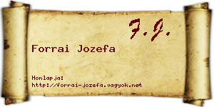 Forrai Jozefa névjegykártya